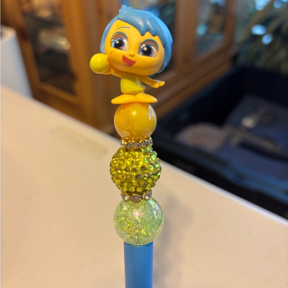 Blue and Yellow Character Joy pen.  Handmade. New without tag